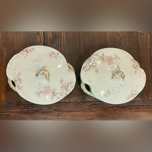 Haviland & Co. Other - Pair Of Vintage Haviland & Co. Limoges floral casserole dishes w/ lids (France)